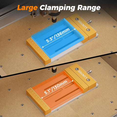 High Precision CNC Vise Worktable For Desktop Router Machines 7.87 By 3.94 Inch 20x10cm Clamp Range 136mm Stable Design