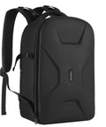Hard Shell Waterproof Camera Backpack For DSLR SLR And Mirrorless Gear with Tripod Holder, Black, side view