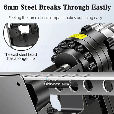 Beefy 1800W Hydraulic Hole Puncher With Quick SwapDies For Hard Steel Soft Aluminum And Copper Electric Punching Machine 110V Garage Tool Kit Built Like A Rock