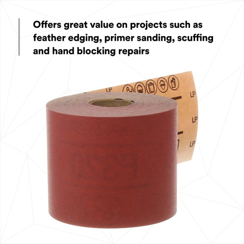 Stikit Red Abrasive Sheet Roll Two And Three Quarter Inch By Twenty Five Yard 400 Plus Grade No Hole Automotive Sanding