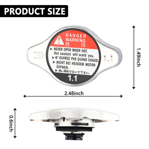 Radiator Cap And Coolant Reservoir Cap Replacement 19045-PAA-A01 Fits Honda Accord, Odyssey, Acura TLX, RDX, OEM Style, Durable Seal