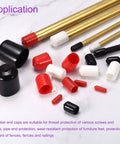 20 Pack Three Eighths Inch Black Screw Thread Protectors Rubber End Caps Bolt Covers For Screws Bolts Furniture Feet Pipe Ends And Fence Railings Nine Point Five Millimeter Inner Diameter Easy Snap On Durable Protective Caps on pipes