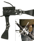 Universal Leather Sword Frog With Steel Hardware Eight Inches Overall Adjustable Lacing For A Proper Fit on belt
