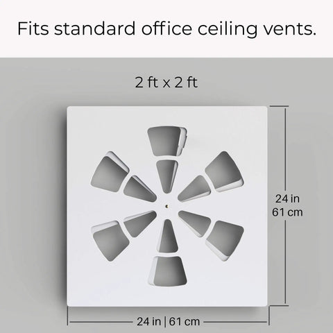 Square 24x24 office vent cover 4 pack adjustable ceiling air deflector for 24x24 vents image showing dimensions