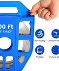 Top Shelf 304 Stainless Steel Strapping Kit With Heavy Duty Ties And Ratcheting Tensioner Tool For Secure Cargo Wrapping and Solid Corrosion Resistance On Job Sites, 100 ft roll.