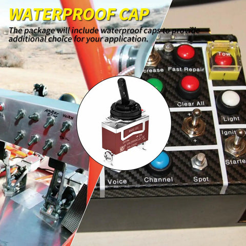 Heavy Duty Marine Toggle Switch 12V DC 30A Waterproof 2 Pin SPST On Off Switch With Boot Cover 125V AC Rating electronics panel
