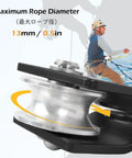 Ultra Lightweight 20kN Micro Climbing Pulley With Sealed Bearing Sheave Aluminum Fixed Eye Rope Pulley, showing 13mm rope diameter
