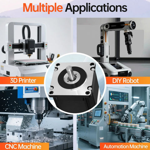 YEJMKJ Nema 23 closed-loop stepper motor with integrated driver, 2-phase, for CNC mills and lathes.