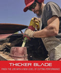 Man using Bi Metal King Cut Fire Rescue and Demolition Reciprocating Saw Blade 8 Inch Length 3 Quarter Inch Width on metal