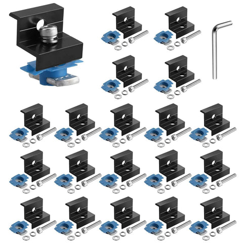 20 Pcs Solar Panel End Clamps For Standard Unistrut Heavy Duty Aluminum Mounting Brackets 30mm 35mm With Nuts Bolts