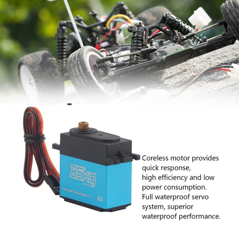 Heavy Duty 35Kg Coreless Digital Servo With Badass Torque And Smooth As Butter Handling Full Metal Gears Waterproof Build Pro Grade Precision Control Two Pack Fast Response Kit mounted on RC car chassis.
