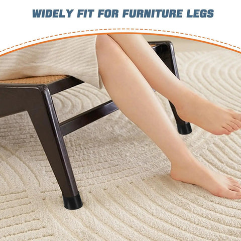 Round Rubber Chair Leg Caps 32mm Kit Non Slip Furniture Feet Pads With Noise Reduction on chair helping shield carpet