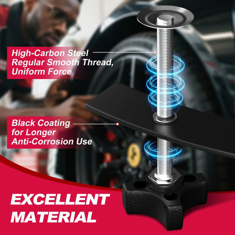 Heavy Duty Brake Caliper Compression Tool for Quick Pad Replacement, Piston Pusher and Disc Brake Spreader with black anti-corrosion coating