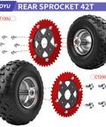 420 Chain Sprocket 42 Tooth Mini Bike Sprocket Hub Adapter Replacement for CT200U CT100U with detailed assembly image