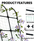 8.8 Foot Leanto Garden Trellis No Drill Design That Leans Against Walls For Climbing Plants PE Coated Galvanized Steel