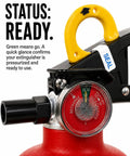ABC Fire Extinguisher For Home Base With Patent Pending Easy Press Handle That Skips The Pin Drama, 2.5 Lb rated and ready to use.