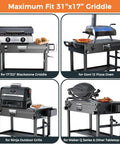Your Go-To Portable Grill Cart For Blackstone 17 And 22 Inch Griddles with foldable stand, wheels, shelf, and gas tank holder