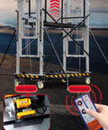 Beefy Electric Scaffolding Lift Platform Heavy Duty Galvanized Steel Mobile Aerial Work Cart with remote controls on display.