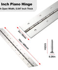 Tough As Nails Heavy Duty 16 Inch By 2 Inch Piano Hinge 0.047 Inch Thick Stainless Steel Two Pack Continuous Hinge with screws