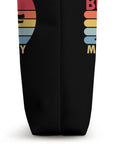 Side view of Dragon Boat Tote Bag For Paddlers And Crew Fans Who Live For Racing Regattas, showing close-up of design.