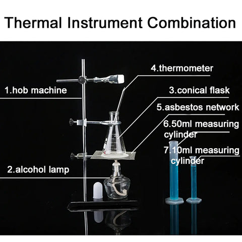 Solid Gear 86 Piece High School Physics Lab Kit Bundle For Optics Electromagnetism Mechanics And Thermal Science Exploration With Pressure Gauge And Electromagnet Experimenter Tools including hob machine, alcohol lamp, and conical flask.