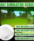 Indoor Home Golf Simulator System With Crystal Clear HD Projection Screen, 4 Size Options Displayed, High Clarity Screen
