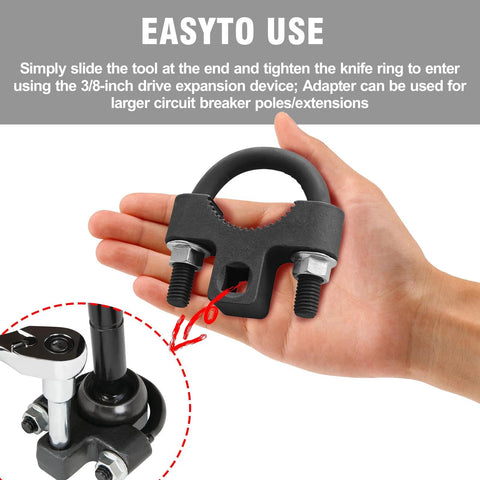 Inner tie rod removal tool, U-wrench with non-slip teeth, carbon steel, 3/8" drive (Amazon brand)