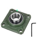 Self Aligning Pillow Block Bearing With 1.625 Inch Bore and Solid Cast Iron Base Chrome Steel Square Flange Mounted Ball Bearing