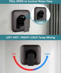 Upgrade Your Bathroom with This Replacement Square Trim Kit for Moen Chateau Shower Valve pull-open handle oil rubbed bronze