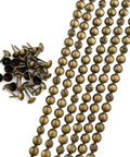 Brass Nailhead Upholstery Strips Kit For Sofas Headboards And Benches, 9.5mm Brass Tacks, 10 Strips Total 10 Meters displayed