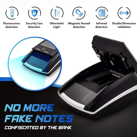 Portable Counterfeit Money Detector With UV IR MG Scan Auto 4 Way Bill Check And Value Counting For USD And EUR Battery Included