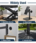 Kickass 10 Pack Black Star Knurled Thumb Screws Featuring Precision 1/4-20 Thread Size For Rock Solid Clamping Grip And Super Fast Umbrella Base Replacement Projects used in adjustable desktop, phone stand, ribbon frame, and umbrella base.