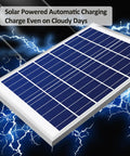 JUDYSSY 1000W Solar Street Lights Outdoor with Led Bright Lamp, Dusk to Dawn Solar Flood Light solar panel with blue cells.