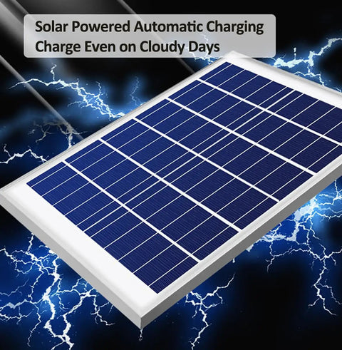 JUDYSSY 1000W Solar Street Lights Outdoor with Led Bright Lamp, Dusk to Dawn Solar Flood Light solar panel with blue cells.