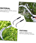 10 Piece All In One Mowing Sickle Set With Rustproof Harvesting Tools For Gardening And Weeding Comfortable Handy One Hand Grip And Solid Wood Non Slip Handles For Efficient Yard Work, showing sickles cutting grass and plants