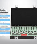 81 Piece Pro Grade Steel Gauge Block Set, Grade B Accuracy, Durable Tool Steel Blocks With Laser-Etched IDs and Traceable Calibration Certificate for Precise Machining, Calibration, and Quality Checks open case