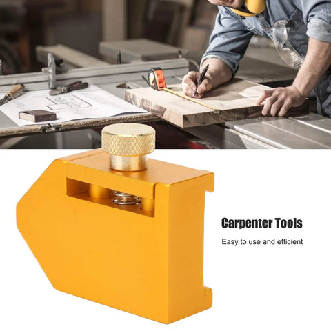 Brass Ruler Positioning Adjuster for Woodworking and Carpentry, locks steel rulers up to 30mm by 2mm, no slip scribing tool