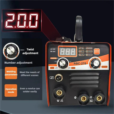Front view of DIY Friendly Portable Electric Welder For Home Workshop Arc And MIG Soldering Tool Pro Grade Weld Machine