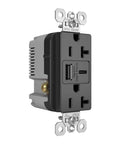 Heavy-Duty 20 Amp Tamper-Resistant Decorator Duplex Receptacle Outlet With Ultra Fast USB Charging Ports Up To 6.0A side view