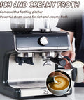 Straight Up Pro Grade 20 Bar Espresso Machine Packs Adjustable Conical Burr Grinder And Reliable Milk Frother Steam Wand for making creamy froth.