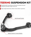Close-up of a Front Upper Control Arm Suspension Kit With Ball Joint For 1999 To 2006 Silverado Sierra 1500 Suburban Yukon Tahoe Avalanche Escalade Beefed Up 4WD AWD 12 Piece Replacement Set Easy Install.