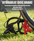 Amazon red 4-piston hydraulic disc brake caliper and black lever for e-bike, includes hose