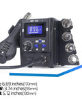 Maker Friendly Pro Grade Hot Air SMD Soldering Rework Station With Quick Change Nozzle System and Holder visible