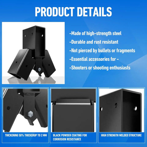 Beefy Heavy Duty 2x4 Target Stand Brackets For AR500 Targets Hanger Saw Horse Brackets For 2x4 Wood Adjustable A Frame Leg Base Steel 2 Pack Built For Quick Tool Free Setup