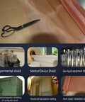 Copper Shielding Mesh Fabric Woven Wire 99 Point 9 Percent Purity Non Magnetic Shield Screen For RF Applications close-up