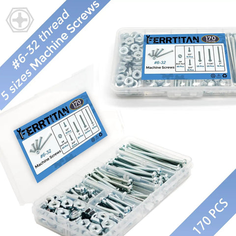 No Hassle Heavy Duty Hardware Box Packing Beefy Thread Size Six Thirty Two Machine Screws And Zinc Coated Carbon Steel Phillips Pan Head Bolts.