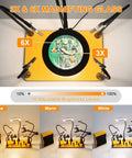 Helping Hands Soldering Third Hand With 3X And 6X LED Magnifying Lamp and PCB clamp showing adjustable brightness settings