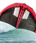 Inflatable Wingsurfer Kite For Wind Wing Foiling And Kitesurfing, Durable 6 Square Meters Canopy With Clear Window over ocean wave.