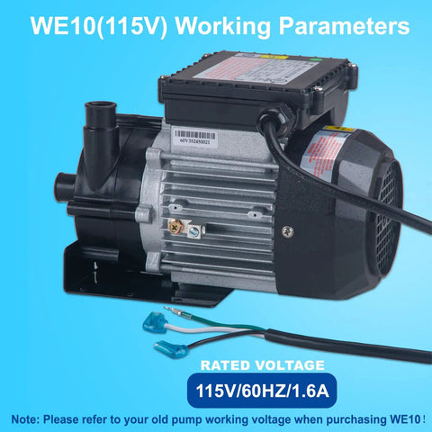 Premium Sweet Plug And Play Hot Tub Circulation Pump, Heavy Duty 0.25HP Spa Replacement Motor 115V detailed view with wiring.