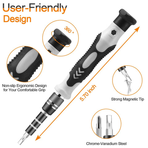 User-friendly design feature of Premium 115 In 1 Magnetic Precision Screwdriver Set For Electronics And Tech Repair toolkit.